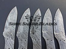 Load image into Gallery viewer, Lot of 5 Damascus Steel Blank Blade Knife For Knife Making Supplies (SU-186)
