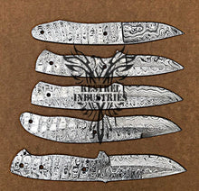 Load image into Gallery viewer, Lot of 5 Custom Handmade Damascus Steel Blank Blade Knife For Knife Making Supplies (SU-124)
