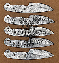 Load image into Gallery viewer, Lot of 5 Custom Handmade Damascus Steel Blank Blade Knife For Knife Making Supplies (SU-123)
