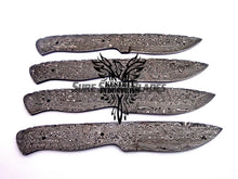 Load image into Gallery viewer, Lot of 4 Damascus Steel Blank Blade Knife For Knife Making Supplies (SU-196)
