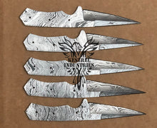 Load image into Gallery viewer, Lot of 5 Custom Handmade Damascus Steel Blank Blade Knife For Knife Making Supplies (SU-133)
