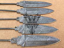 Load image into Gallery viewer, Lot of 5 Custom Handmade Damascus Steel Blank Blade Knife For Knife Making Supplies (SU-137)
