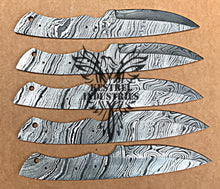 Load image into Gallery viewer, Lot of 5 Custom Handmade Damascus Steel Blank Blade Knife For Knife Making Supplies (SU-108)
