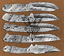 Load image into Gallery viewer, Lot of 5 Custom Handmade Damascus Steel Blank Blade Knife For Knife Making Supplies (SU-121)
