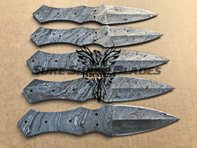 Load image into Gallery viewer, Lot of 5 Damascus Steel Blank Blade Knife For Knife Making Supplies (SU-197)
