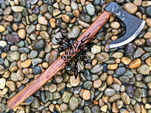 Load image into Gallery viewer, Custom Handmade Carbon Steel Viking Axe with Rose Wood Handle (VA-125)
