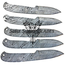 Load image into Gallery viewer, Lot of 5 Damascus Steel Blank Blade Knife For Knife Making Supplies (SU-182)
