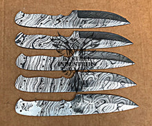 Load image into Gallery viewer, Lot of 5 Custom Handmade Damascus Steel Blank Blade Knife For Knife Making Supplies (SU-106)
