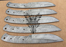 Load image into Gallery viewer, Lot of 5 Custom Handmade Damascus Steel Blank Blade Knife For Knife Making Supplies (SU-134)
