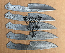 Load image into Gallery viewer, Lot of 5 Damascus Steel Blank Blade Knife For Knife Making Supplies (SU-179)
