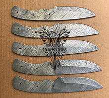 Load image into Gallery viewer, Lot of 5 Damascus Steel Blank Blade Knife For Knife Making Supplies (SU-175)
