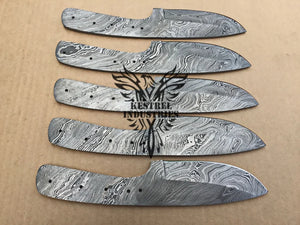 Lot of 5 Damascus Steel Blank Blade Knife For Knife Making Supplies (SU-168)