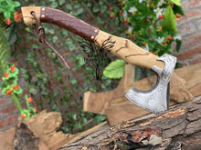 Load image into Gallery viewer, Custom Handmade Carbon Steel Viking Axe with Ash Wood Handle (VA-139)
