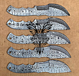 Lot of 5 Damascus Steel Blank Blade Knife For Knife Making Supplies (SU-173)