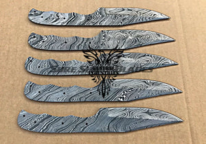 Lot of 5 Damascus Steel Blank Blade Knife For Knife Making Supplies (SU-201)