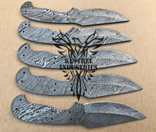 Load image into Gallery viewer, Lot of 5 Custom Handmade Damascus Steel Blank Blade Knife For Knife Making Supplies (SU-114)
