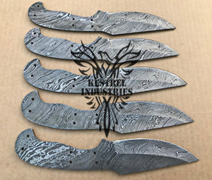 Lot of 5 Custom Handmade Damascus Steel Blank Blade Knife For Knife Making Supplies (SU-114)