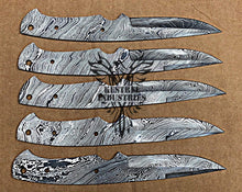 Load image into Gallery viewer, Lot of 5 Custom Handmade Damascus Steel Blank Blade Knife For Knife Making Supplies (SU-118)
