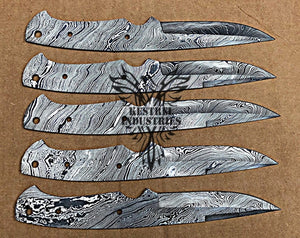 Lot of 5 Custom Handmade Damascus Steel Blank Blade Knife For Knife Making Supplies (SU-118)