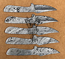 Load image into Gallery viewer, Lot of 5 Damascus Steel Blank Blade Knife For Knife Making Supplies (SU-171)
