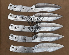 Load image into Gallery viewer, Lot of 5 Custom Handmade Damascus Steel Blank Blade Knife For Knife Making Supplies (SU-129)
