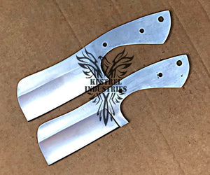 Lot of 2 Custom Handmade 1095 Carbon Steel Blank Blade Knife For Knife Making Supplies (KI-CSB-112)