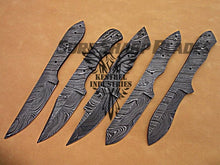 Load image into Gallery viewer, Lot of 5 Damascus Steel Blank Blade Knife For Knife Making Supplies (SU-183)
