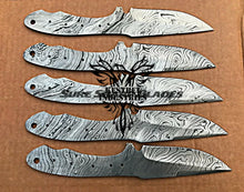 Load image into Gallery viewer, Lot of 5 Damascus Steel Blank Blade Knife For Knife Making Supplies (SU-204)
