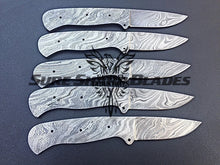 Load image into Gallery viewer, Lot of 5 Damascus Steel Blank Blade Knife For Knife Making Supplies (SU-188)
