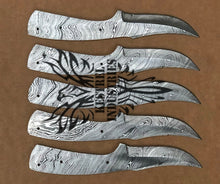 Load image into Gallery viewer, Lot of 5 Custom Handmade Damascus Steel Blank Blade Knife For Knife Making Supplies (SU-125)
