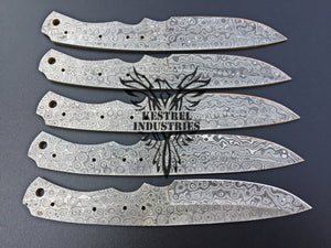 Lot of 5 Custom Handmade Damascus Steel Blank Blade Knife For Knife Making Supplies (SU-136)