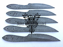 Load image into Gallery viewer, Lot of 5 Damascus Steel Blank Blade Knife For Knife Making Supplies (SU-194)
