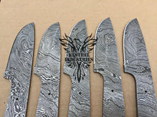 Load image into Gallery viewer, Lot of 5 Damascus Steel Blank Blade Knife For Knife Making Supplies (SU-164)
