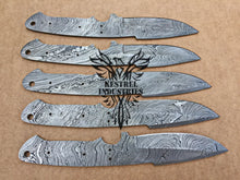 Load image into Gallery viewer, Lot of 5 Custom Handmade Damascus Steel Blank Blade Knife For Knife Making Supplies (SU-151)
