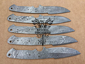 Lot of 5 Custom Handmade Damascus Steel Blank Blade Knife For Knife Making Supplies (SU-151)