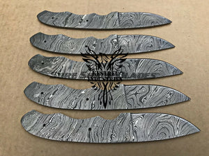 Lot of 5 Damascus Steel Blank Blade Knife For Knife Making Supplies (SU-198)