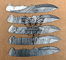 Load image into Gallery viewer, Lot of 5 Custom Handmade Damascus Steel Blank Blade Knife For Knife Making Supplies (SU-109)
