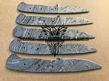 Load image into Gallery viewer, Lot of 5 Damascus Steel Blank Blade Knife For Knife Making Supplies (SU-190)
