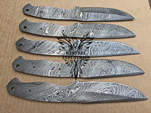 Load image into Gallery viewer, Lot of 5 Damascus Steel Blank Blade Knife For Knife Making Supplies (SU-165)
