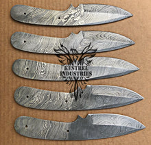 Load image into Gallery viewer, Lot of 5 Damascus Steel Blank Blade Knife For Knife Making Supplies (SU-178)
