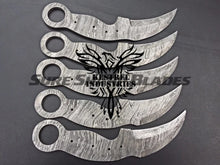 Load image into Gallery viewer, Lot of 5 Damascus Steel Blank Blade Karambit Knife For Knife Making Supplies (SU-192)
