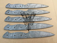 Load image into Gallery viewer, Lot of 5 Custom Handmade Damascus Steel Blank Blade Knife For Knife Making Supplies (SU-156)
