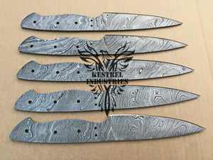 Lot of 5 Custom Handmade Damascus Steel Blank Blade Knife For Knife Making Supplies (SU-156)