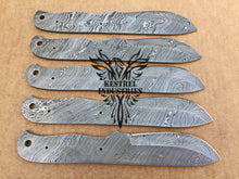 Load image into Gallery viewer, Lot of 5 Custom Handmade Damascus Steel Blank Blade Knife For Knife Making Supplies (SU-148)
