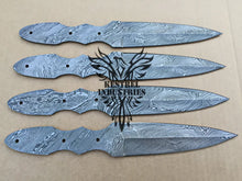 Load image into Gallery viewer, Lot of 4 Damascus Steel Blank Blade Knife For Knife Making Supplies (SU-158)
