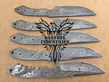 Load image into Gallery viewer, Lot of 5 Custom Handmade Damascus Steel Blank Blade Knife For Knife Making Supplies (SU-139)
