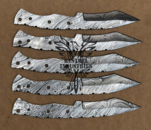 Load image into Gallery viewer, Lot of 5 Custom Handmade Damascus Steel Blank Blade Knife For Knife Making Supplies (SU-130)
