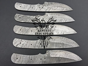 Lot of 5 Custom Handmade Damascus Steel Blank Blade Knife For Knife Making Supplies (SU-144)