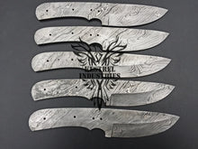 Load image into Gallery viewer, Lot of 5 Custom Handmade Damascus Steel Blank Blade Knife For Knife Making Supplies (SU-144)
