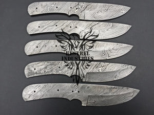 Lot of 5 Custom Handmade Damascus Steel Blank Blade Knife For Knife Making Supplies (SU-144)